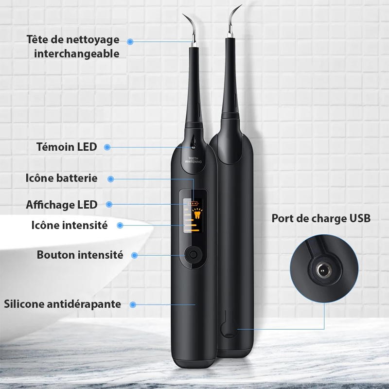 Elektrisk tandrengörare med ultraljud – vitare tänder hemma