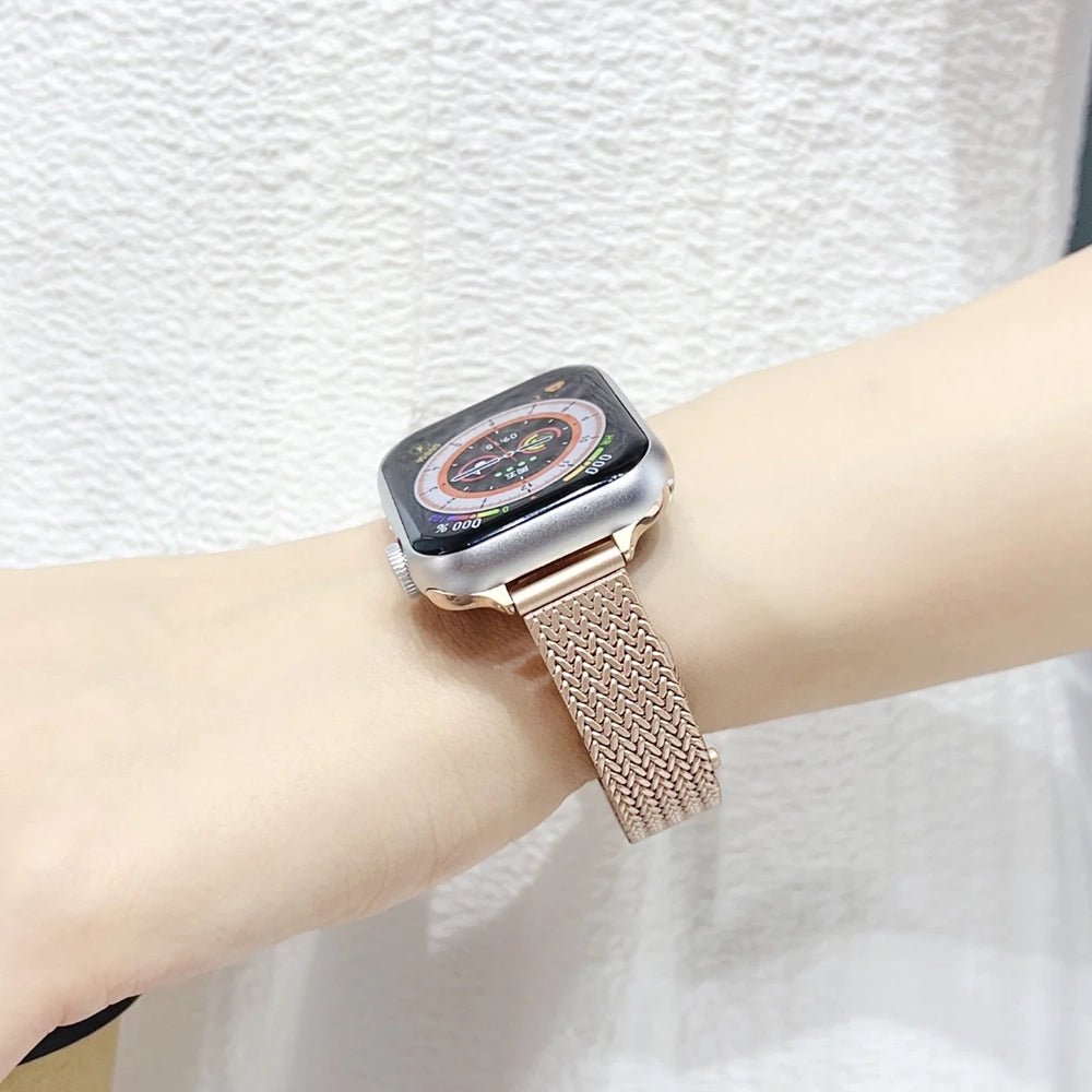 Ultra-tyndt armbånd i rustfrit stål til Apple Watch for elegant brug
