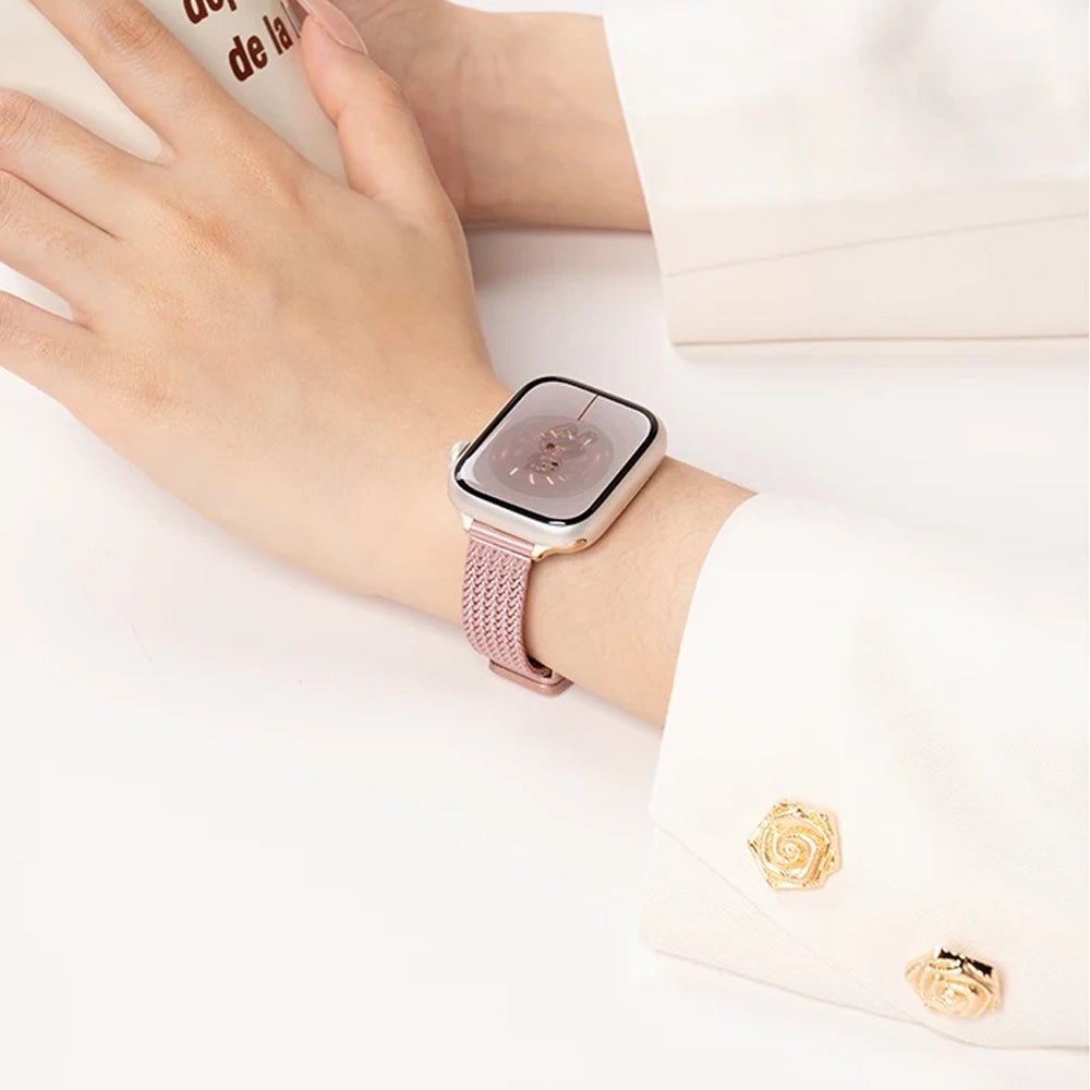 Ultra-tyndt armbånd i rustfrit stål til Apple Watch for elegant brug