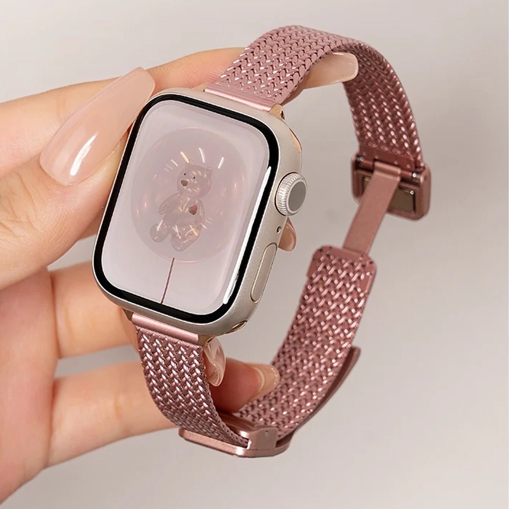 Ultra-tyndt armbånd i rustfrit stål til Apple Watch for elegant brug