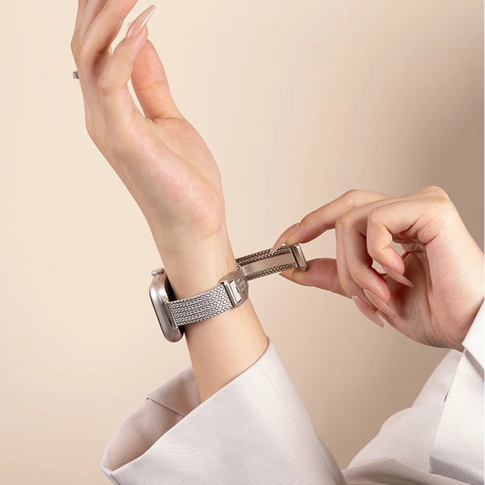 Ultra-tyndt armbånd i rustfrit stål til Apple Watch for elegant brug