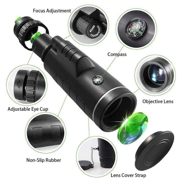 UltraZoom Pro HD Monokular | Vandtæt, BAK-4 Prisme & Ideel til Stjernekiggeri og Dyrelivsobservation