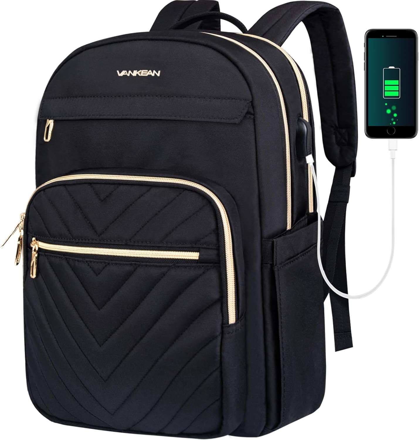 Vattentät och Lätt Laptopryggsäck med USB-Laddningsport – 15.6" Kompatibel