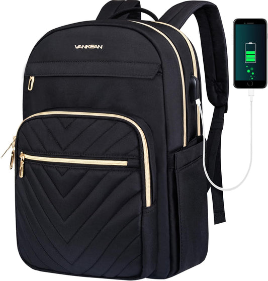 Vandtæt og Let Laptoprygsæk med USB Opladerport – 15.6" Kompatibel