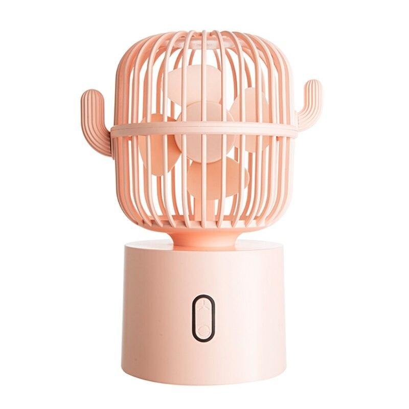 Genopladelig USB Bærbar Mini Kaktus Vifte