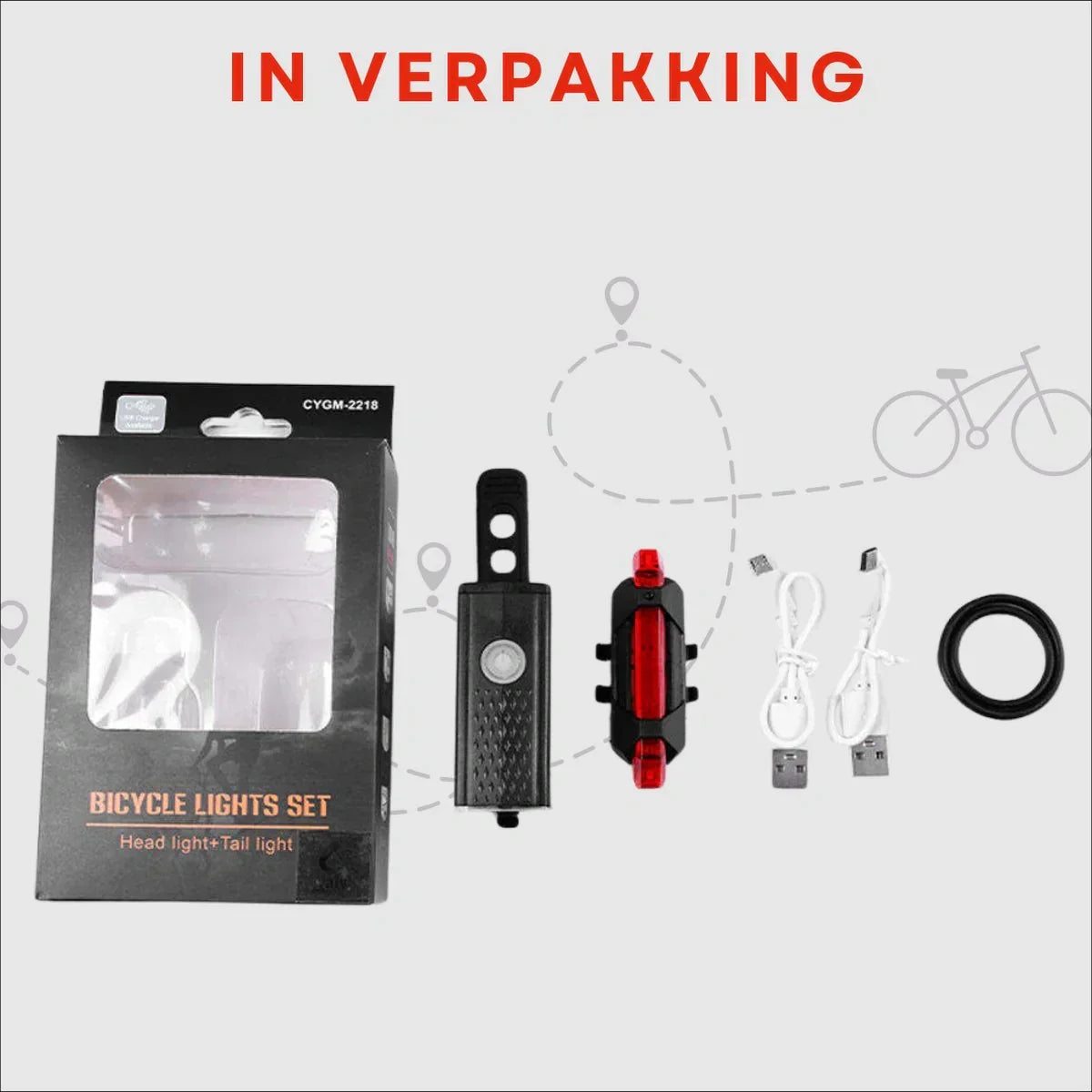 Bicycle Light Set BrightSafe USB – Sikkerhed og Komfort