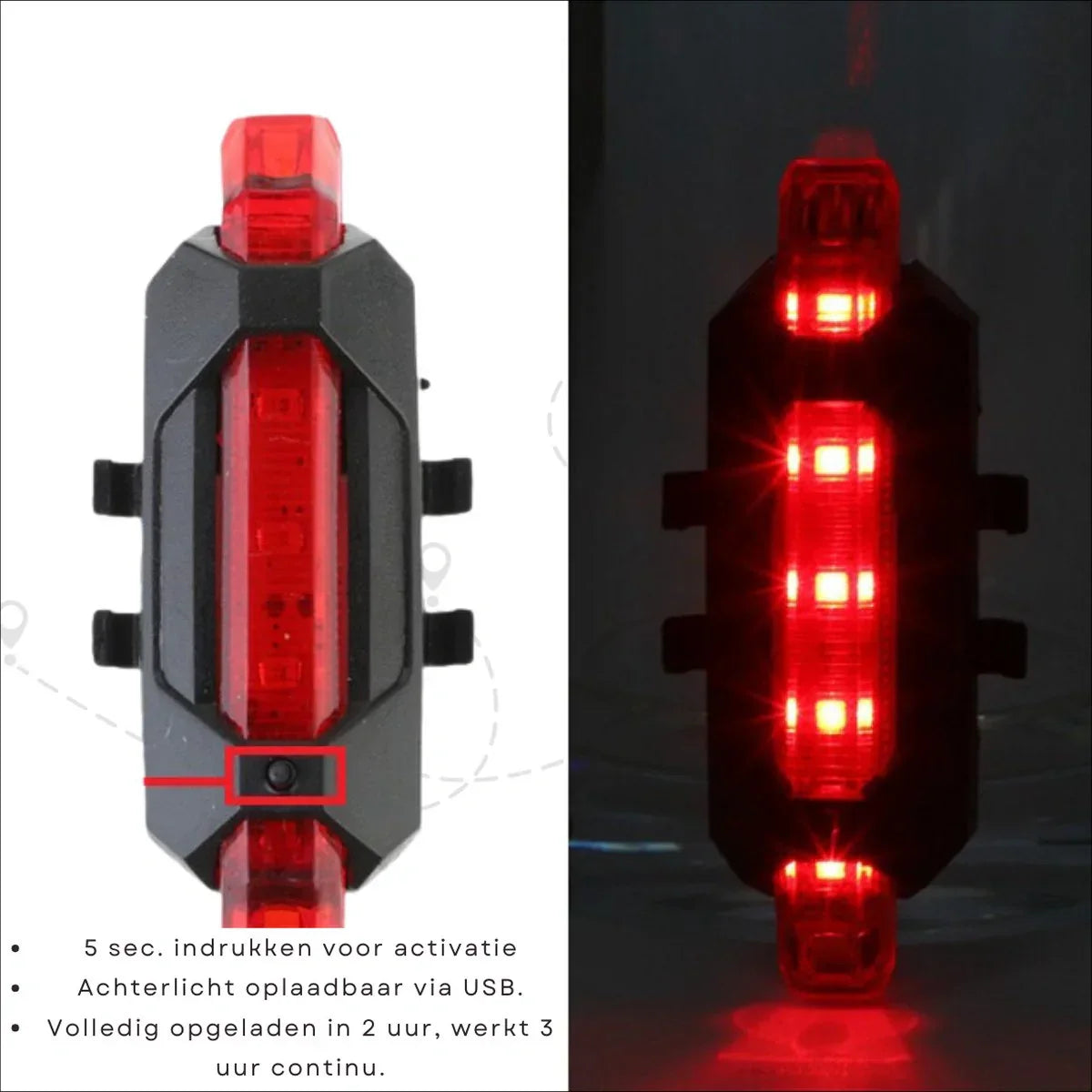 Bicycle Light Set BrightSafe USB – Sikkerhed og Komfort