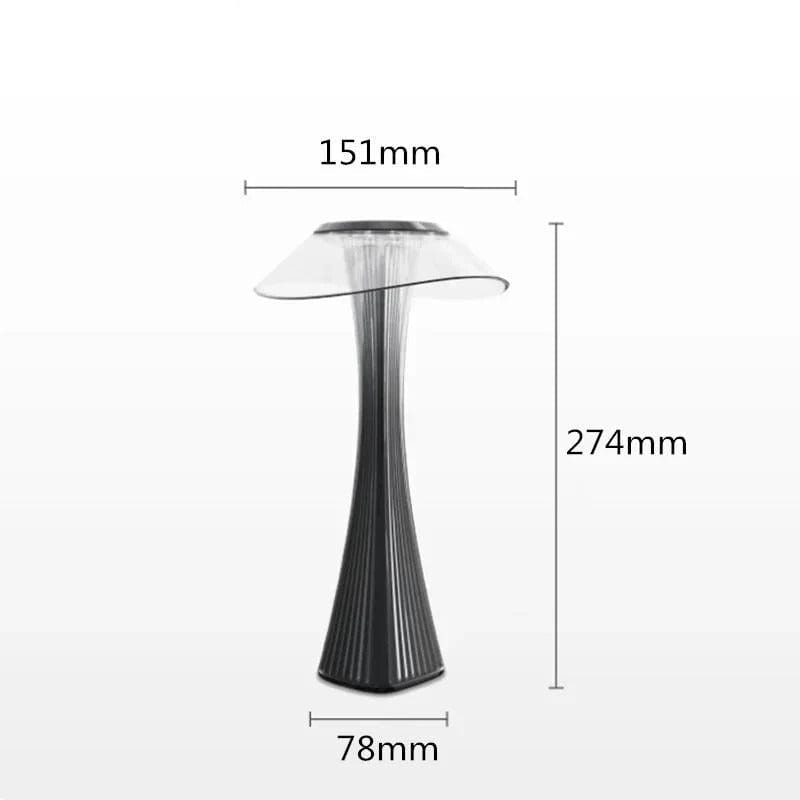 Elegant krystallys bordlampe | Trådløs og genopladelig