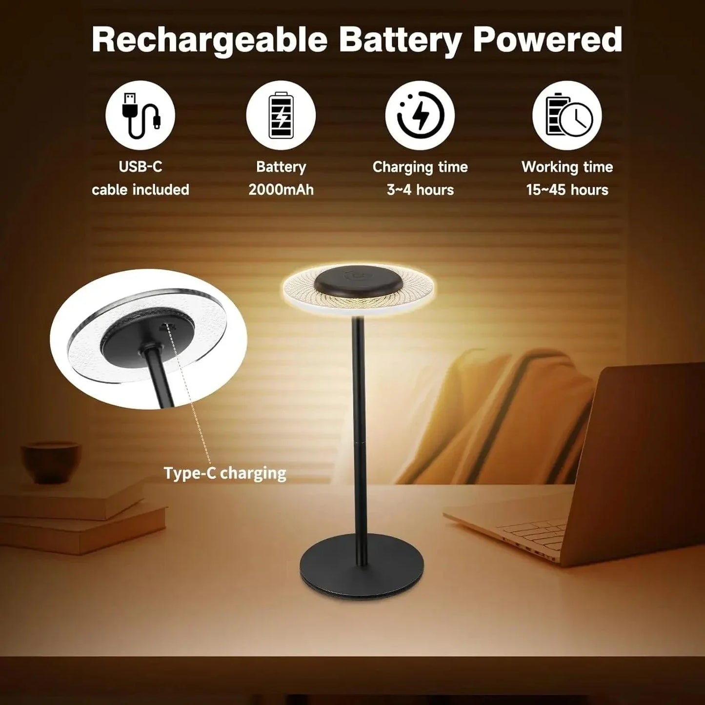 Smart RGB Bordlampe med Justerbar Farve og Lysstyrke