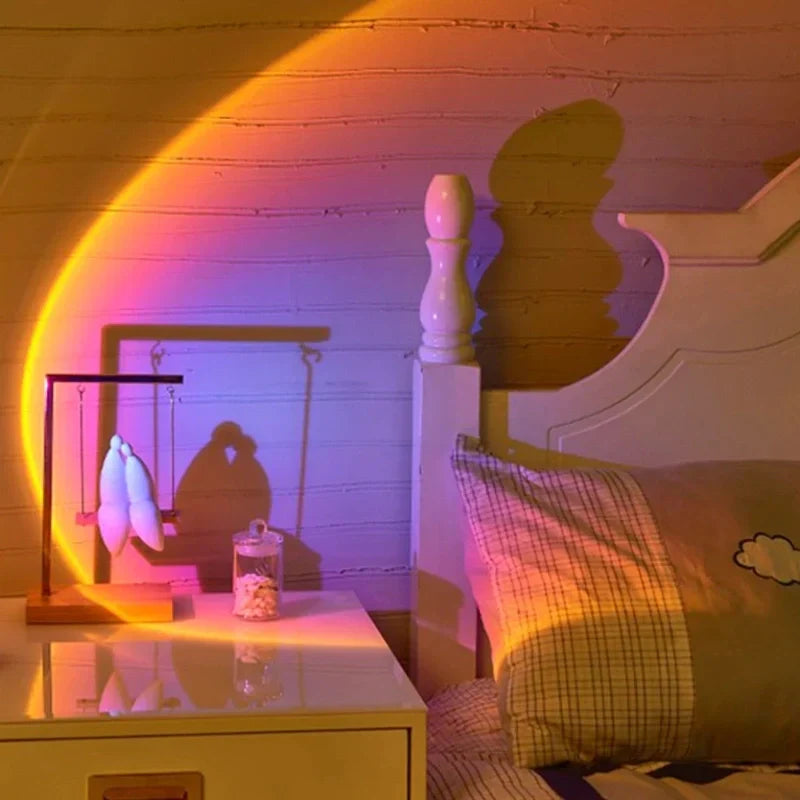 Farverig LED Projektor Lampeskærm – Skab Ro og Stil