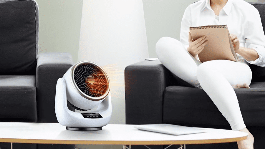 Bærbar Stille Luftcirkulationsventilator | Fjernbetjening, 360° Rotation & Justerbar Hastighed for Komfort Hele Året