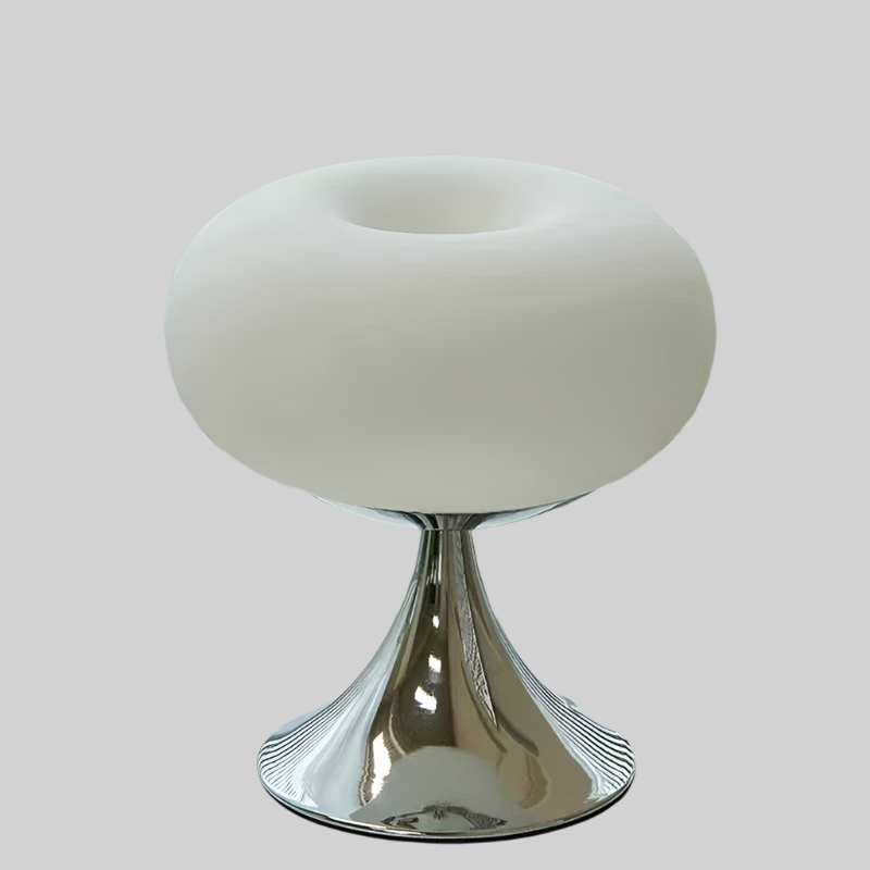 Vintage Bordlampe i Glas og Metal med Tidløs Elegance