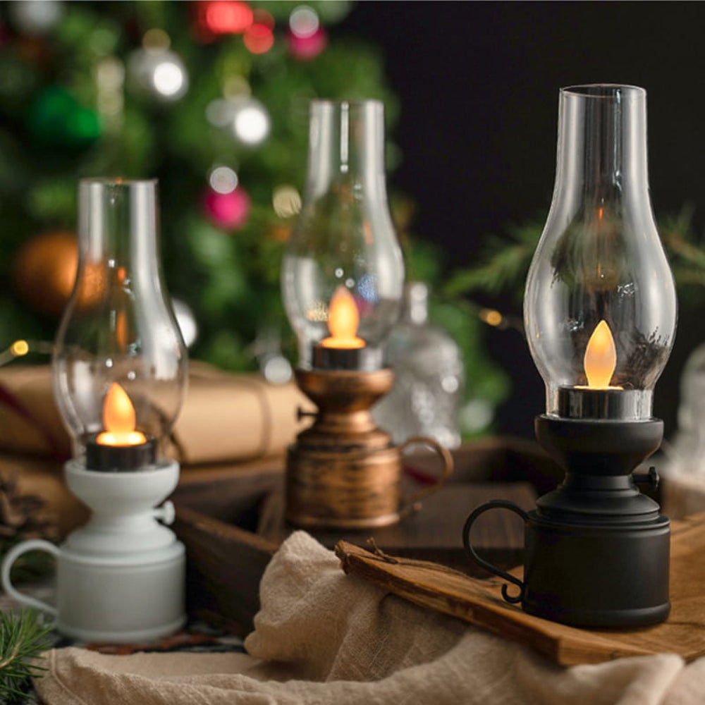 Vintage LED Lyslampe – Stemningsfuld og Sikker Belysning