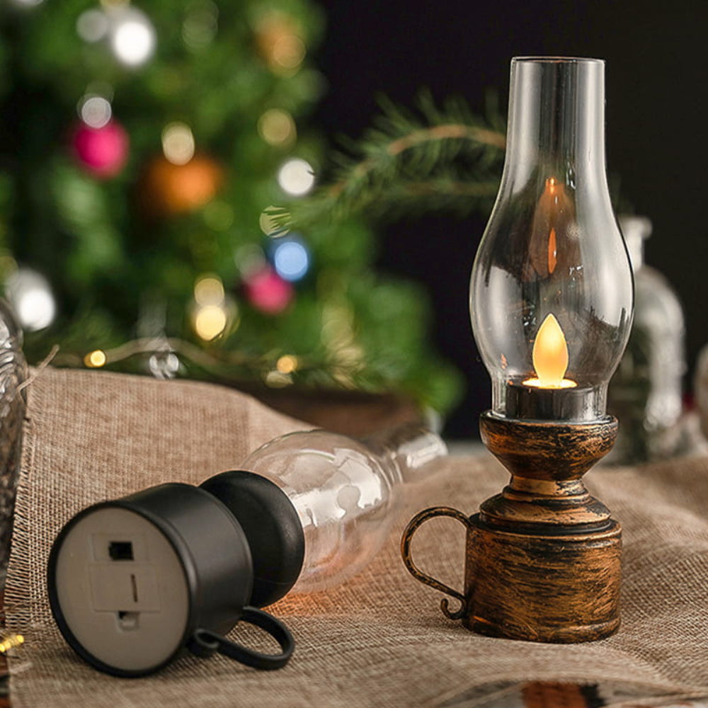 Vintage LED Lyslampe – Stemningsfuld og Sikker Belysning