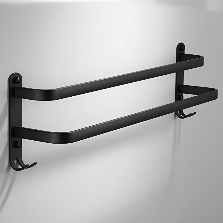 Väggmonterad handdukshållare i aluminium - Platsbesparande design
