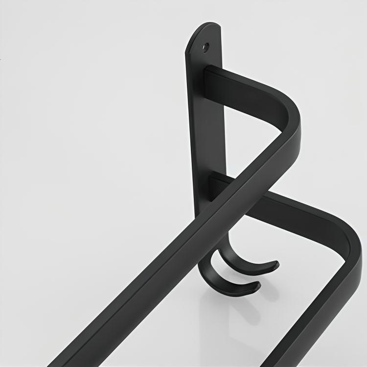 Väggmonterad handdukshållare i aluminium - Platsbesparande design