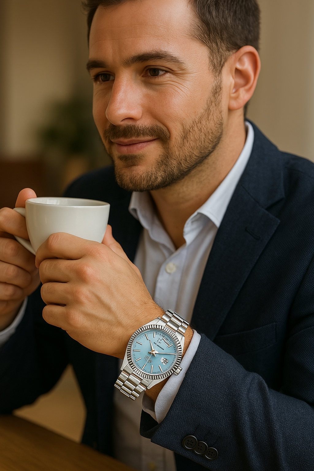 Automatisk Herreur i Stål – Kalenderfunktion, Elegant Design til Enhver Begivenhed