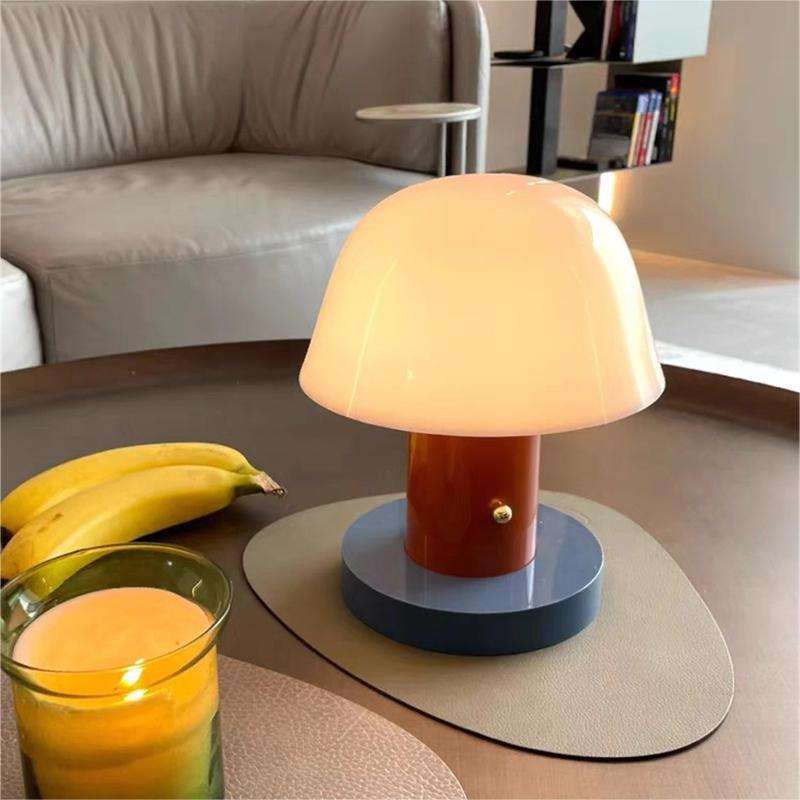 Elegant Svampeformet Bordlampe med Justerbar LED-lys
