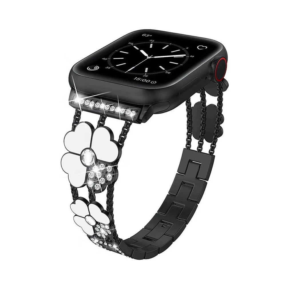 Elegant Apple Watch-rem med firkløverdesign til enhver lejlighed