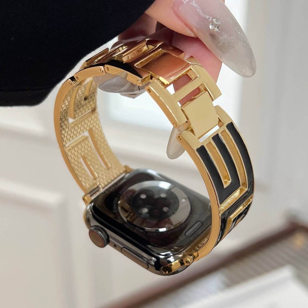 Firkantet rustfrit stål Apple Watch-rem til formelle lejligheder