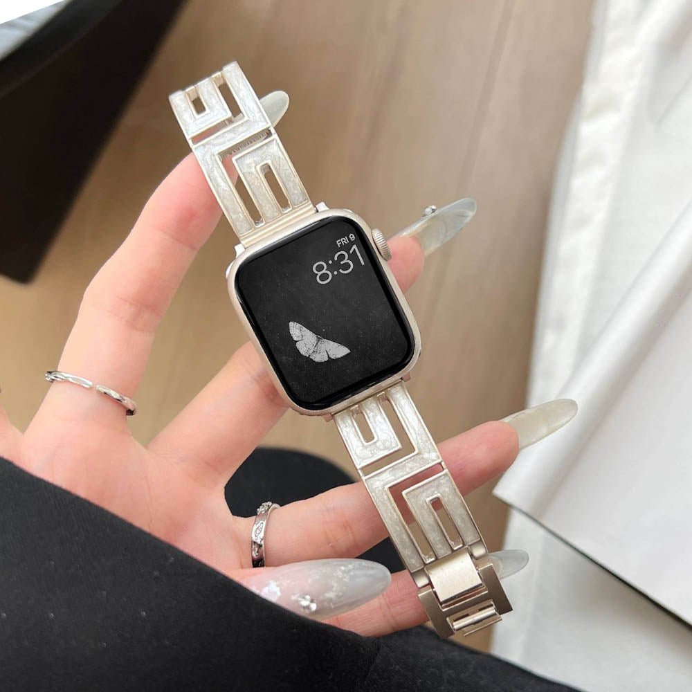 Firkantet rustfrit stål Apple Watch-rem til formelle lejligheder