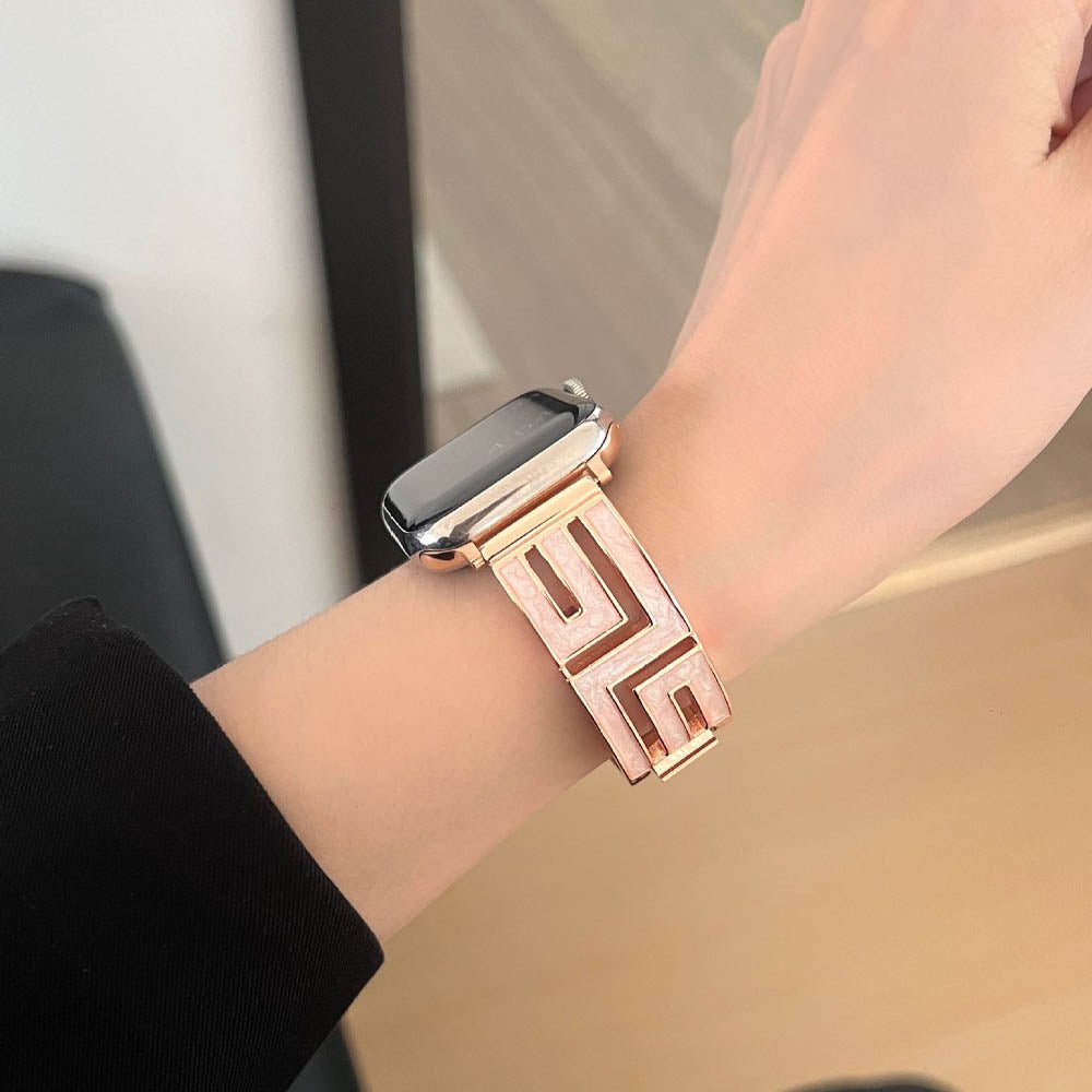 Firkantet rustfrit stål Apple Watch-rem til formelle lejligheder