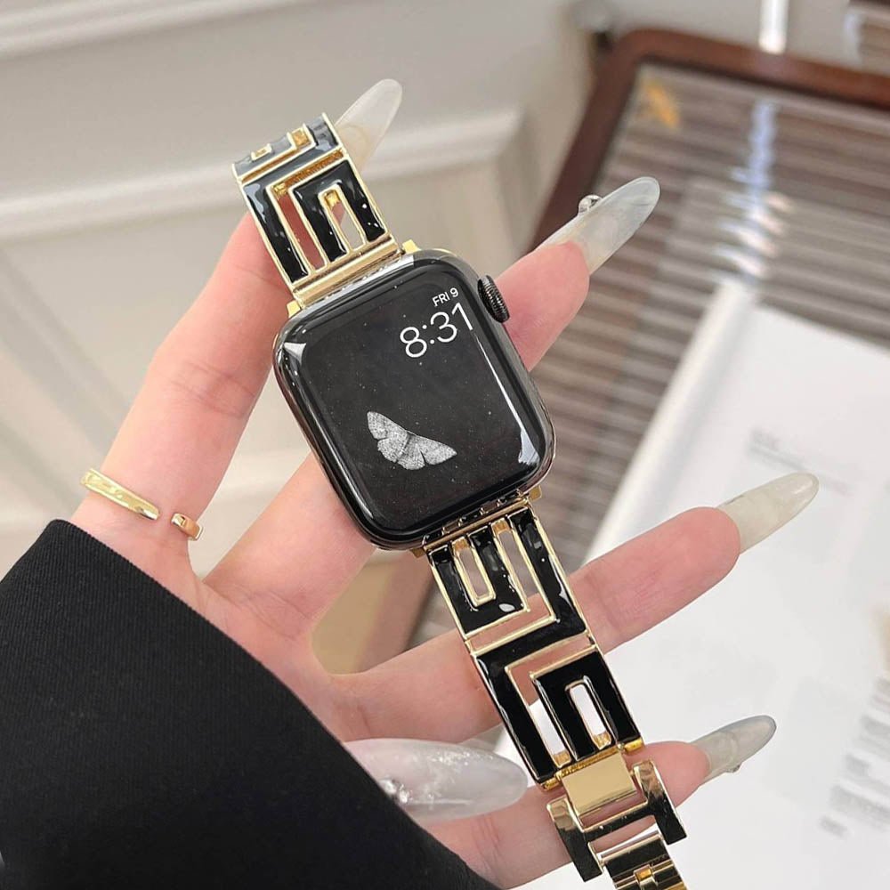 Firkantet rustfrit stål Apple Watch-rem til formelle lejligheder