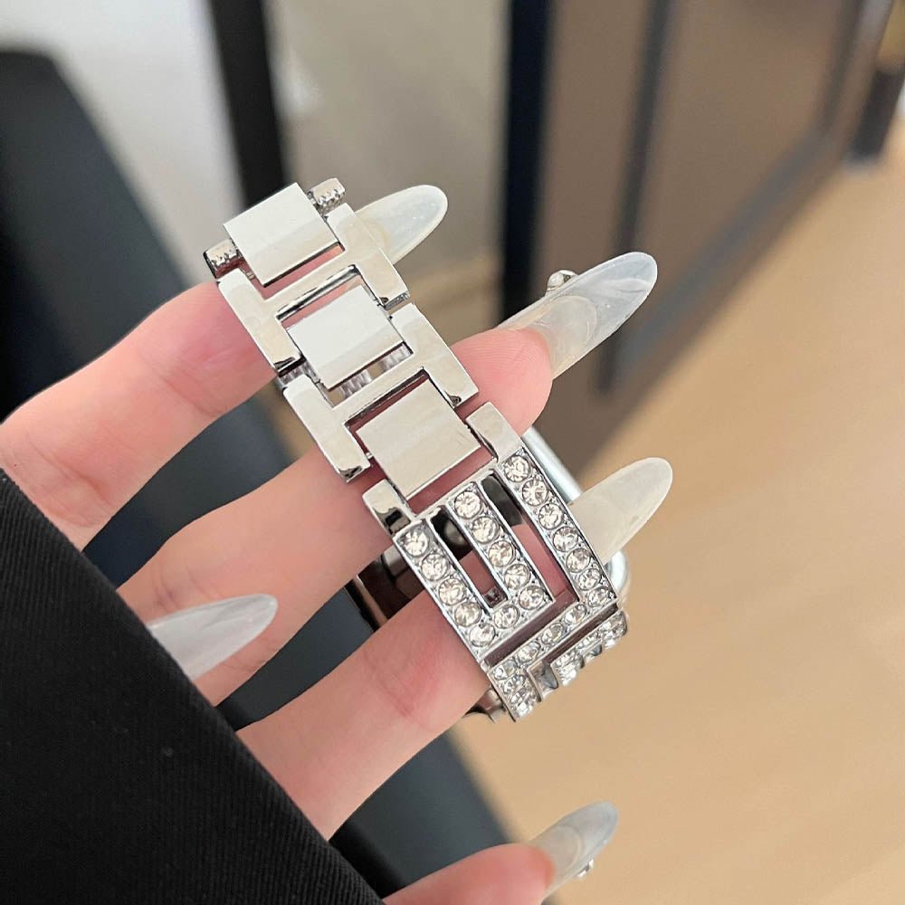 Firkantet rustfrit stål Apple Watch-rem til formelle lejligheder
