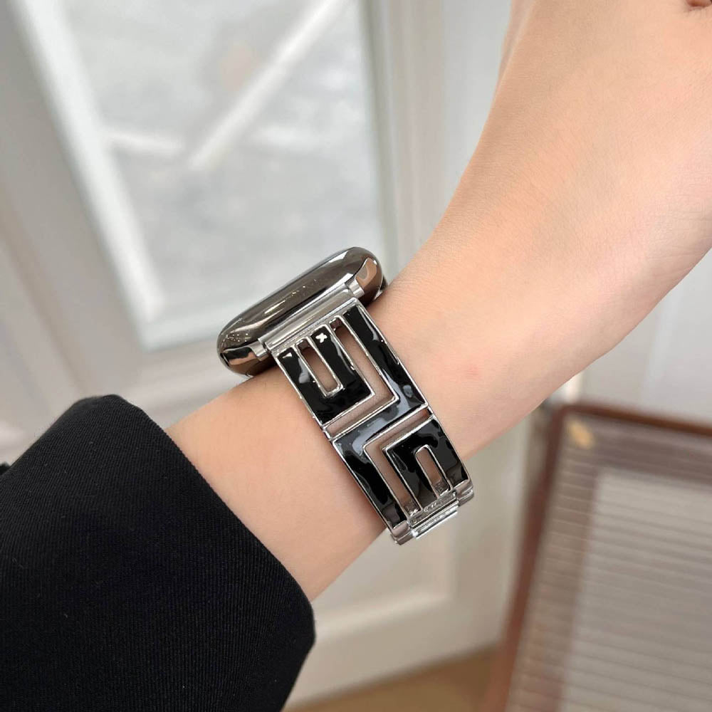 Firkantet rustfrit stål Apple Watch-rem til formelle lejligheder