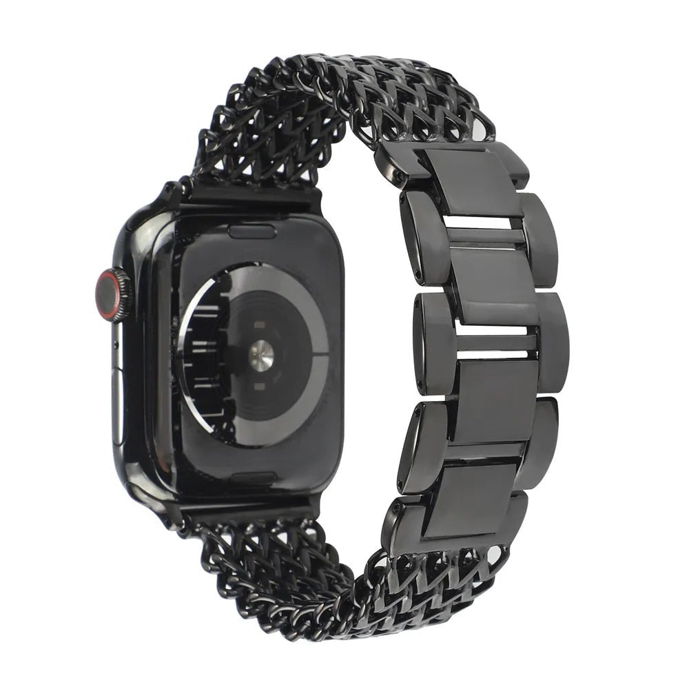 Elegant vævet armbånd i rustfrit stål til Apple Watch