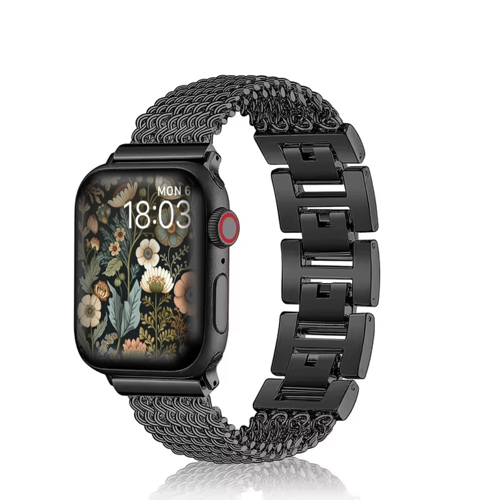 Elegant vævet armbånd i rustfrit stål til Apple Watch