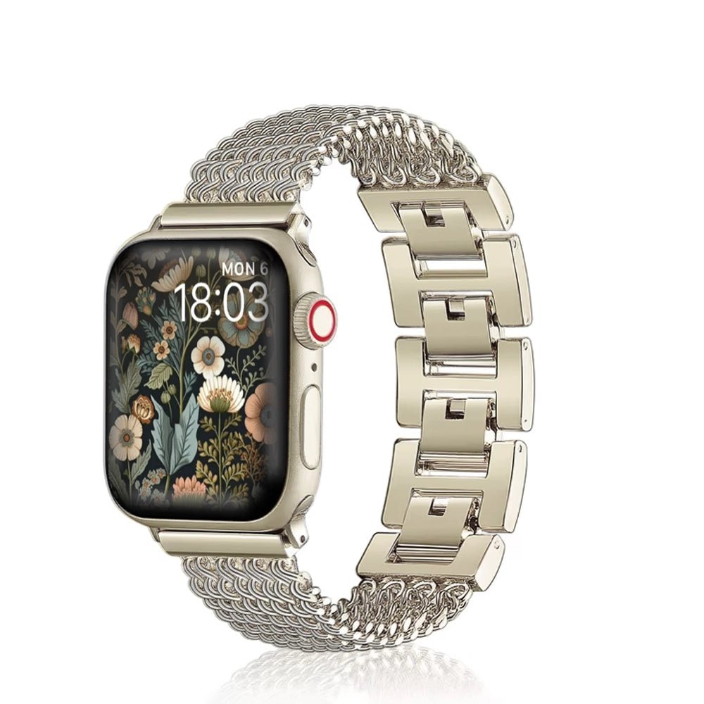 Elegant vævet armbånd i rustfrit stål til Apple Watch