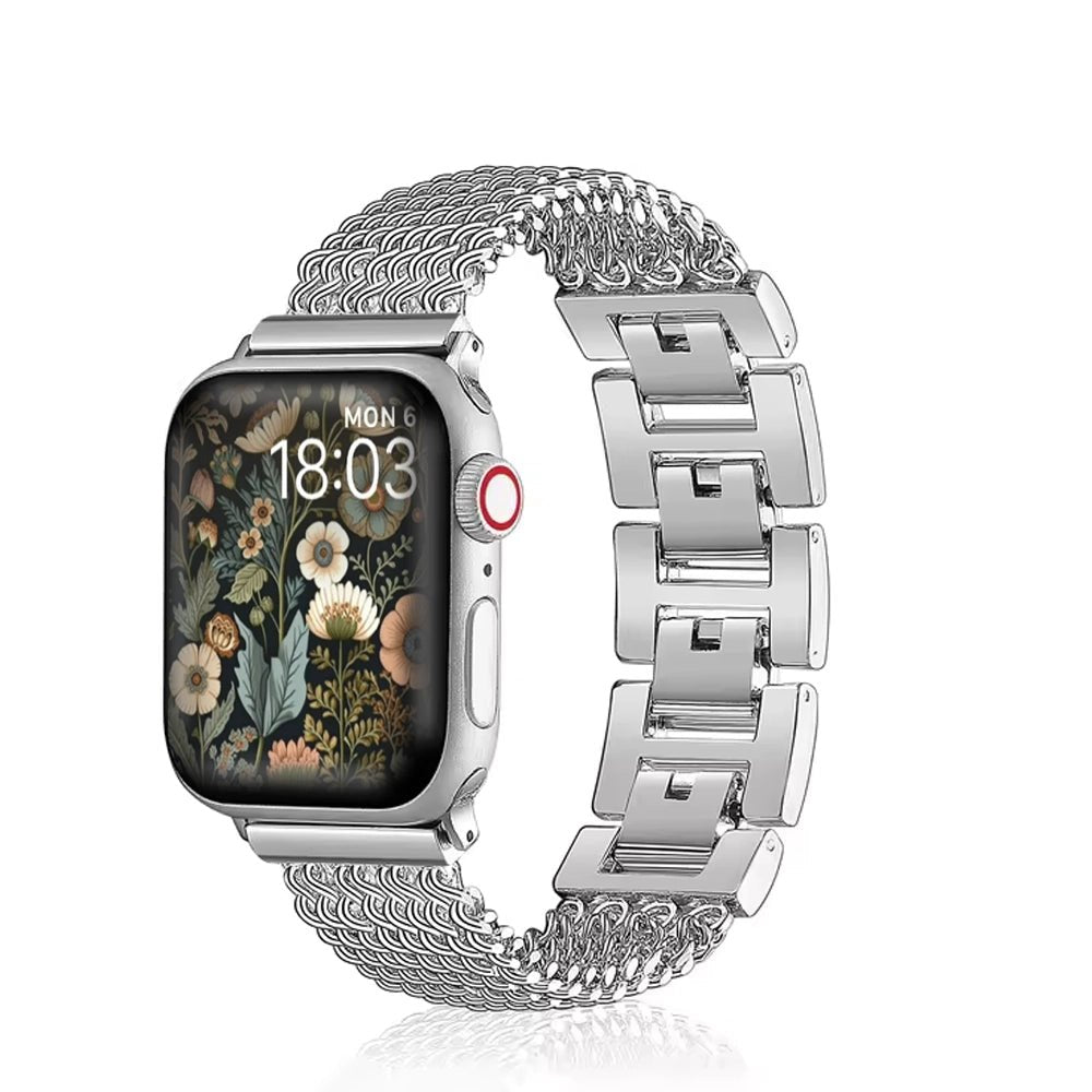 Elegant vævet armbånd i rustfrit stål til Apple Watch