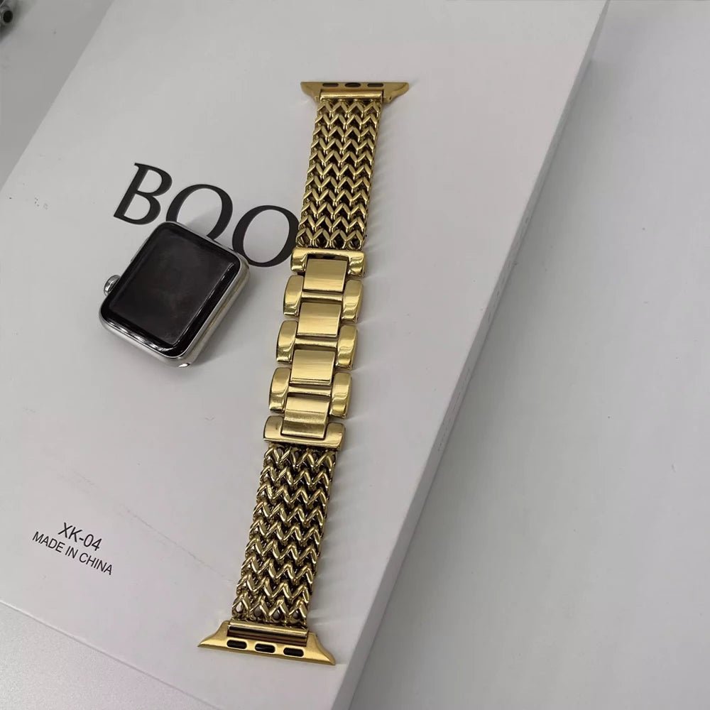 Elegant vævet armbånd i rustfrit stål til Apple Watch