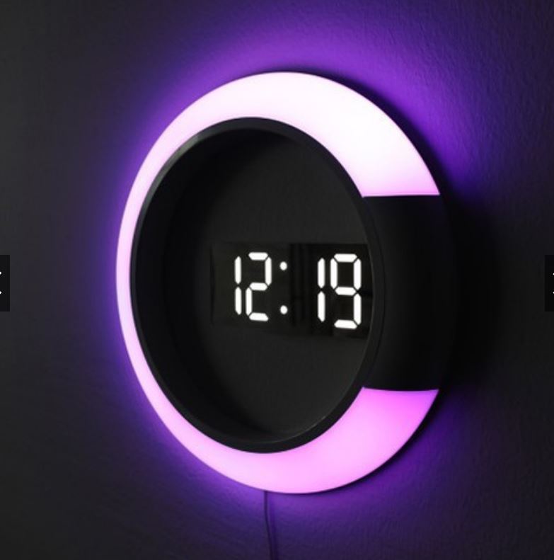 Elegant LED-väggklocka med fjärrkontroll – Skapa stämningsfullt ljus