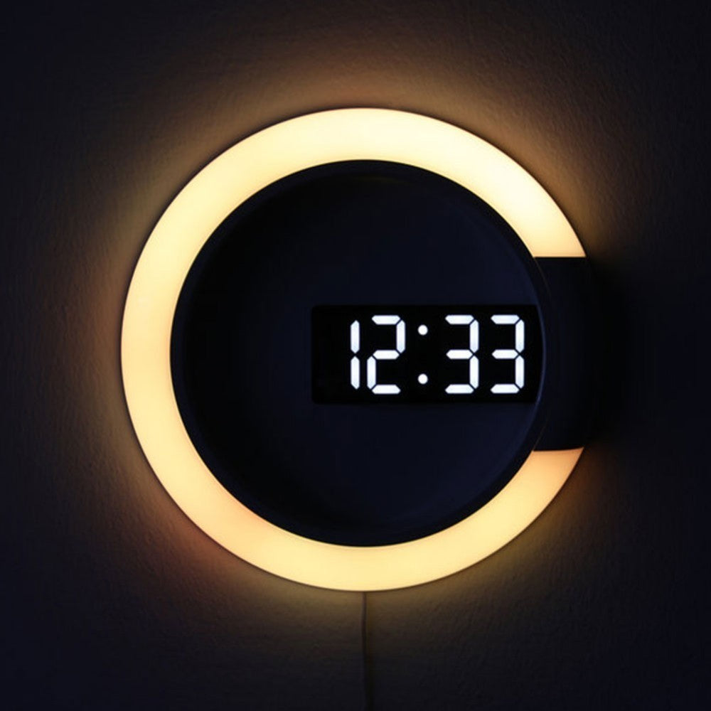 Elegant LED-väggklocka med fjärrkontroll – Skapa stämningsfullt ljus