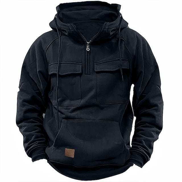 Hoodie til mænd med fleecefor og hætte til vinterbrug