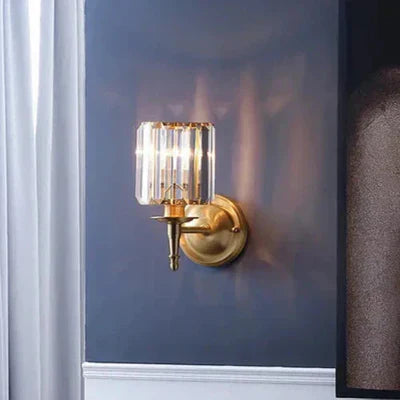 Glamourøs Væglampe med Krystal og Guldramme