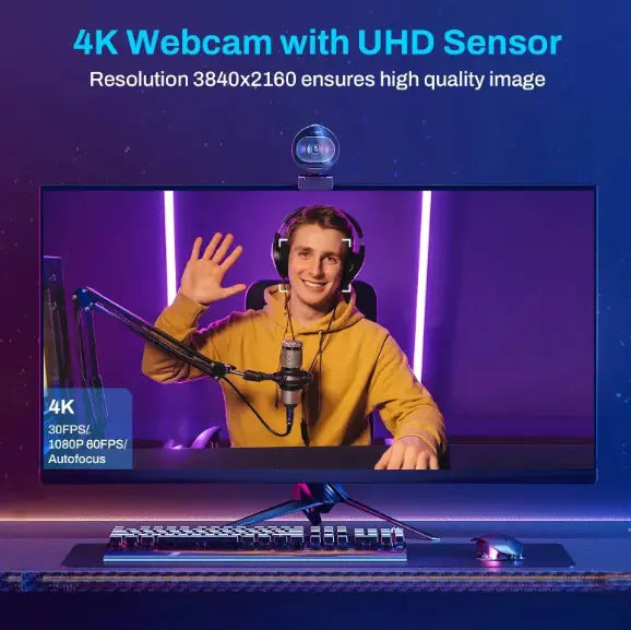 4K HD Webbkamera – Professionell streamingkvalitet
