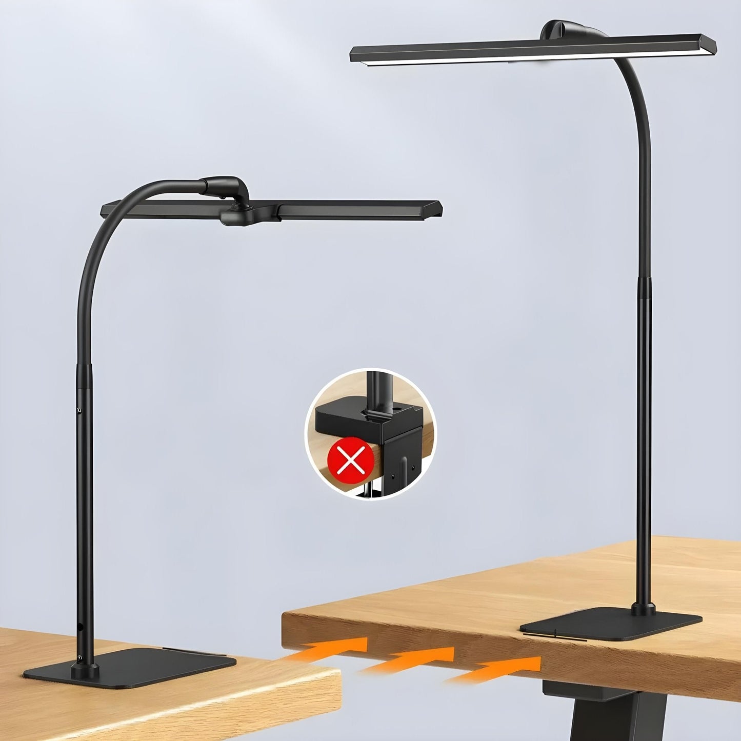 Stilfuld LED-bordlampe med fleksibel hals og justerbar lysstyrke
