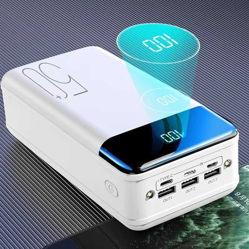 Kraftfull 50 000 mAh powerbank – snabbladdning för alla enheter