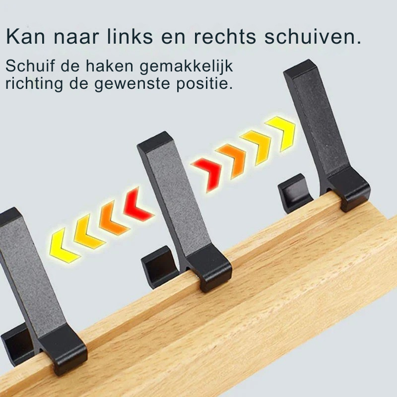 Vägghängd Klädhängare | Minimalistisk Svart Design med Justerbar Krok